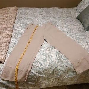 J Jill 100% linen 10P high-waist ankle slit pants